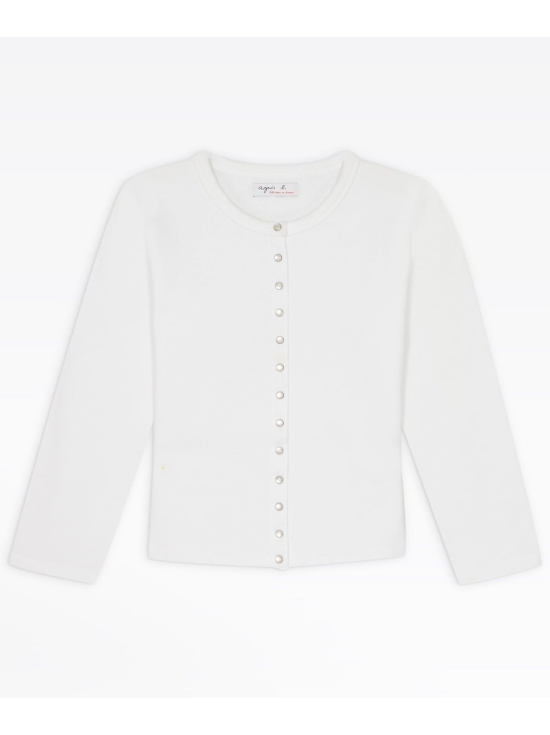 コットン メルトン カーディガンプレッション "Le Petit" agnes b. FEMME アニエスベー トップス カーディガン ホワイト【送料無料】[ Fashion]｜agnes b.