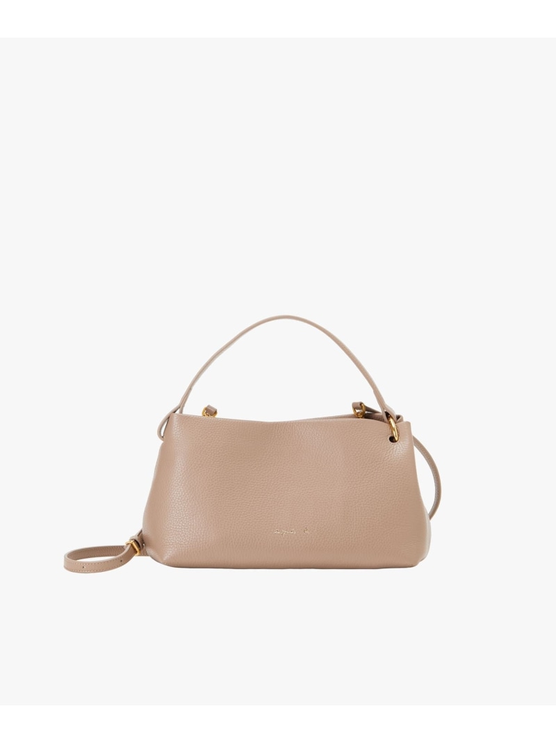 レザー 2way スモール ショルダーバッグ "Zoe" ZAS05-03 agnes b. VOYAGE アニエスベー バッグ ショルダーバッグ ベージュ【送料無料】[ Fashion]｜agnes b.
