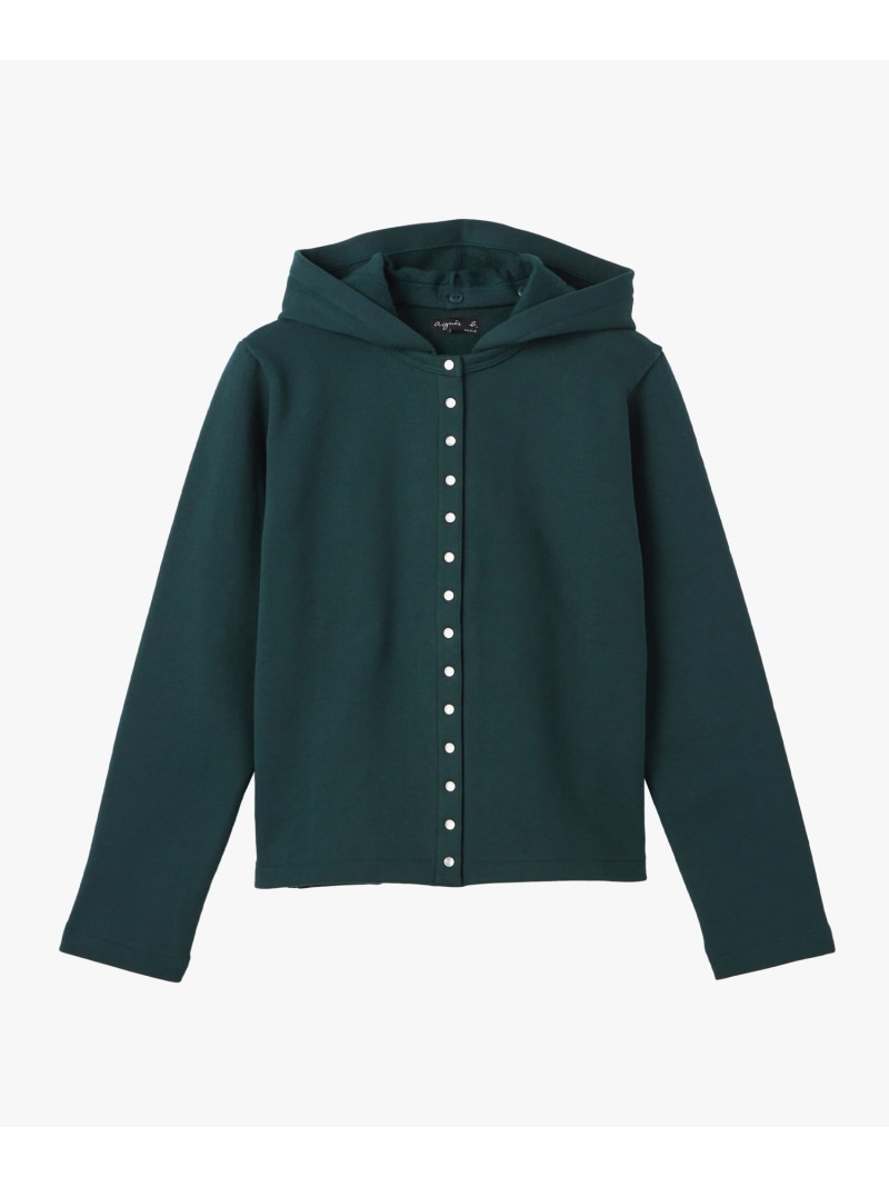 コットン メルトン カーディガンプレッション "Capuche" agnes b. FEMME アニエスベー トップス カーディガン グリーン【送料無料】[ Fashion]｜agnes b.