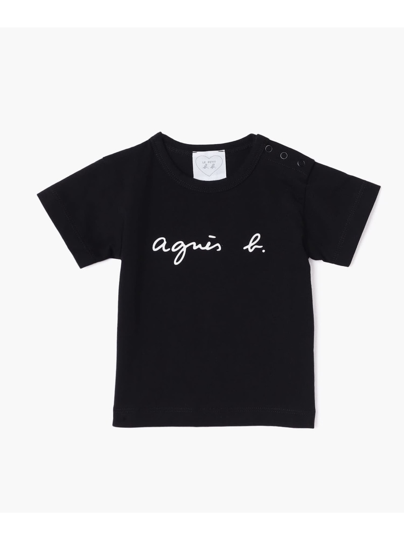ベビー ロゴ コットン 半袖 Tシャツ agnes b. ENFANT アニエスベー トップス カットソー・Tシャツ ブラック【送料無料】[ Fashion]