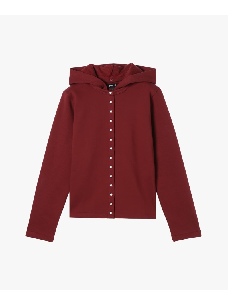 オーガニックコットン メルトン 長袖 カーディガンプレッション \"Capuche\"" agnes b. FEMME アニエスベー トップス ジレー 赤銅色【貨物輸送無料】[ Fashion]"