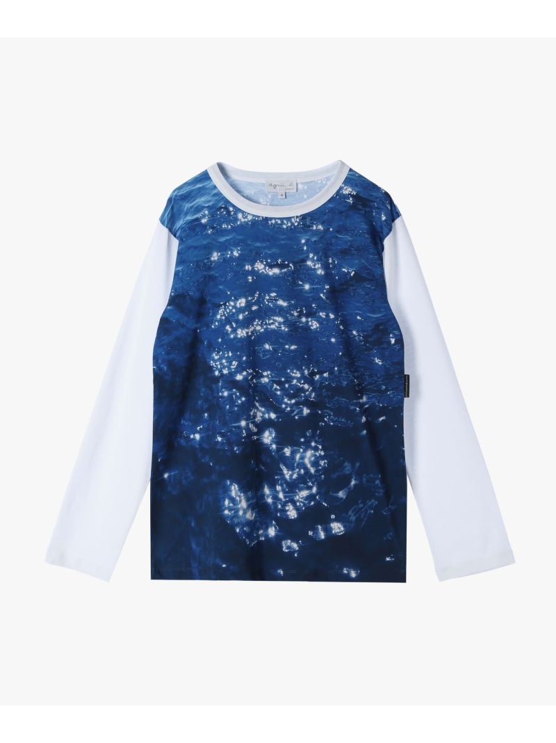 【SALE／55%OFF】フォトプリント コットン 長袖 Tシャツ "Antibes" agnes b. FEMME アニエスベー トップス カットソー・Tシャツ ブラック【RBA_E】【送料無料】[ Fashion]｜agnes b.