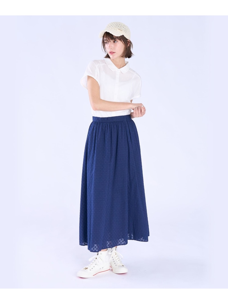 フラワー コットン カット ジャカード スカート To b. by agnes b. アニエスベー スカート その他のスカート ネイビー【送料無料】[ Fashion]