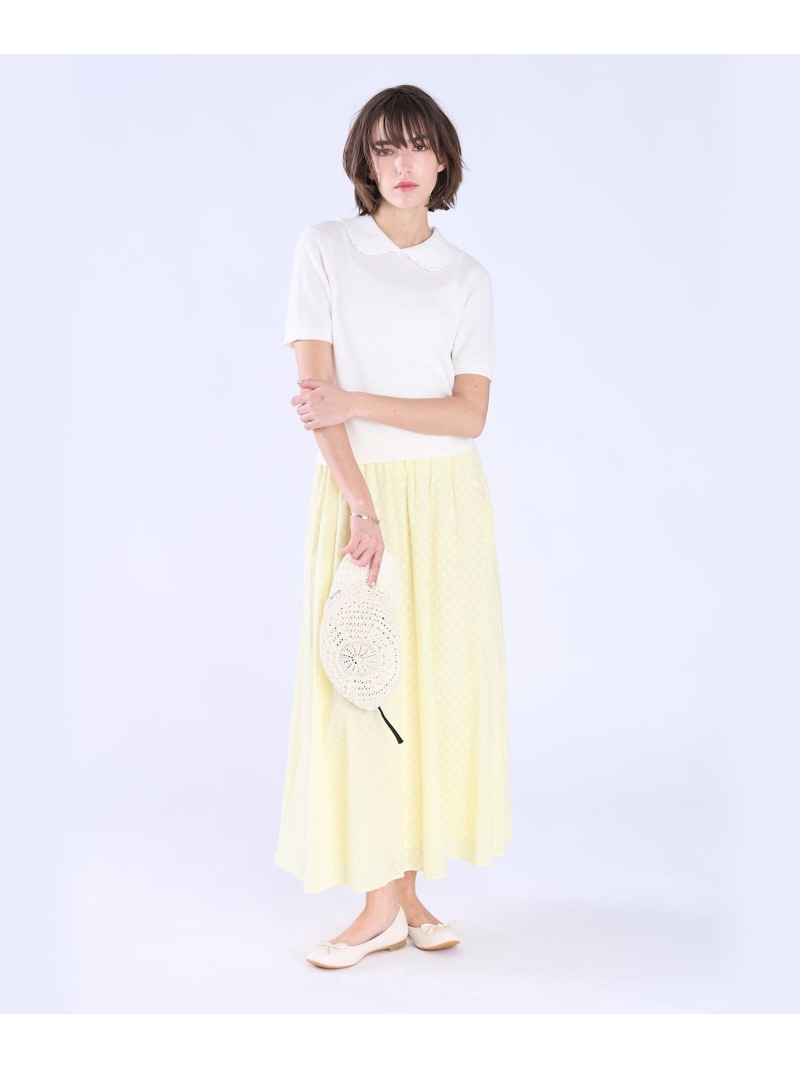 【SALE／55%OFF】フラワー コットン カット ジャカード スカート To b. by agnes b. アニエスベー スカート その他のスカート イエロー【RBA_E】【送料無料】[ Fashion]｜agnes b.