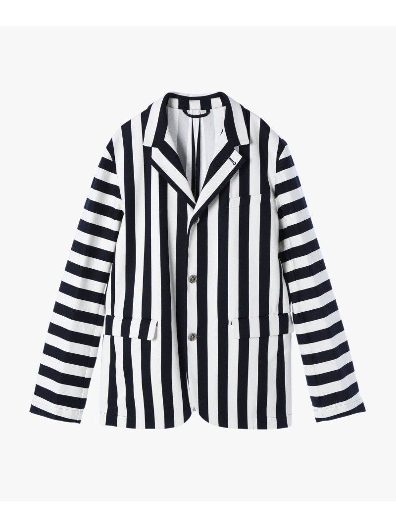 【SALE／50%OFF】メンズ ストライプ コットン ジャケット agnes b. HOMME アニエスベー ジャケット・アウター テーラードジャケット・ブレザー ネイビー【RBA_E】【送料無料】[ Fashion]｜agnes b.