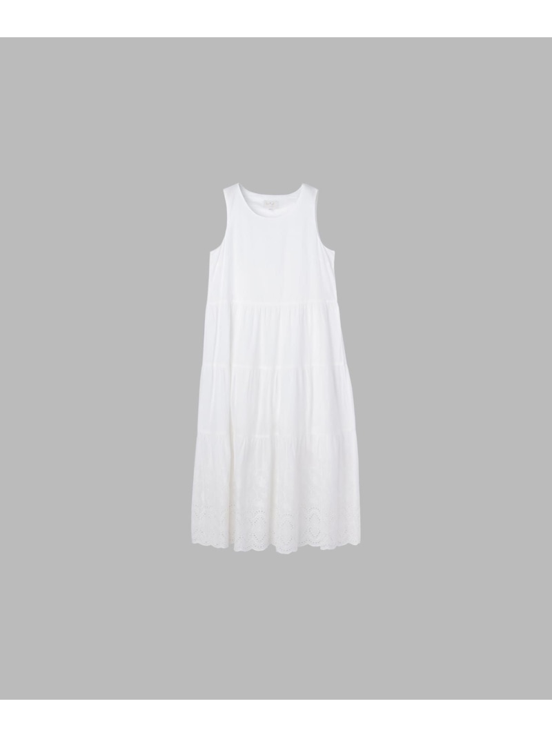 【SALE／28%OFF】シフリーレース コットン ノースリーブ ロング ワンピース To b. by agnes b. アニエスベー ワンピース・ドレス ワンピース ホワイト【RBA_E】【送料無料】[ Fashion]｜agnes b. 15,183円