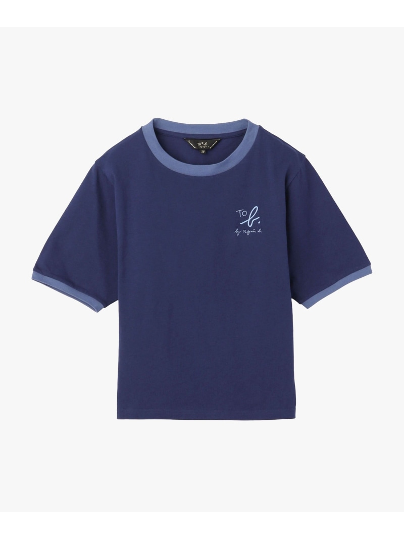 ロゴ 刺繍 コットン 半袖 リンガー Tシャツ To b. by agnes b. アニエスベー トップス カットソー・Tシャツ イエロー【送料無料】[ Fashion]