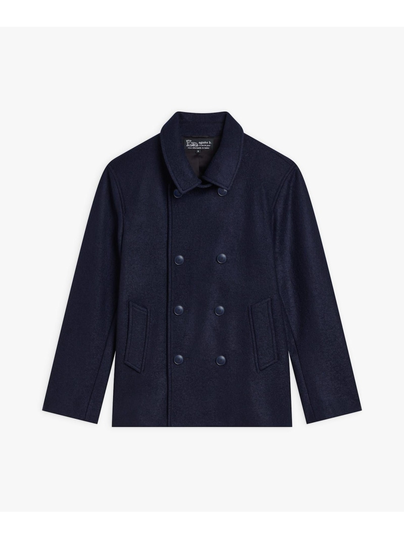 メンズ ウール 長袖 ピーコート "Roan" agnes b. HOMME アニエスベー ジャケット・アウター ピーコート ブルー【送料無料】[ Fashion]｜agnes b.