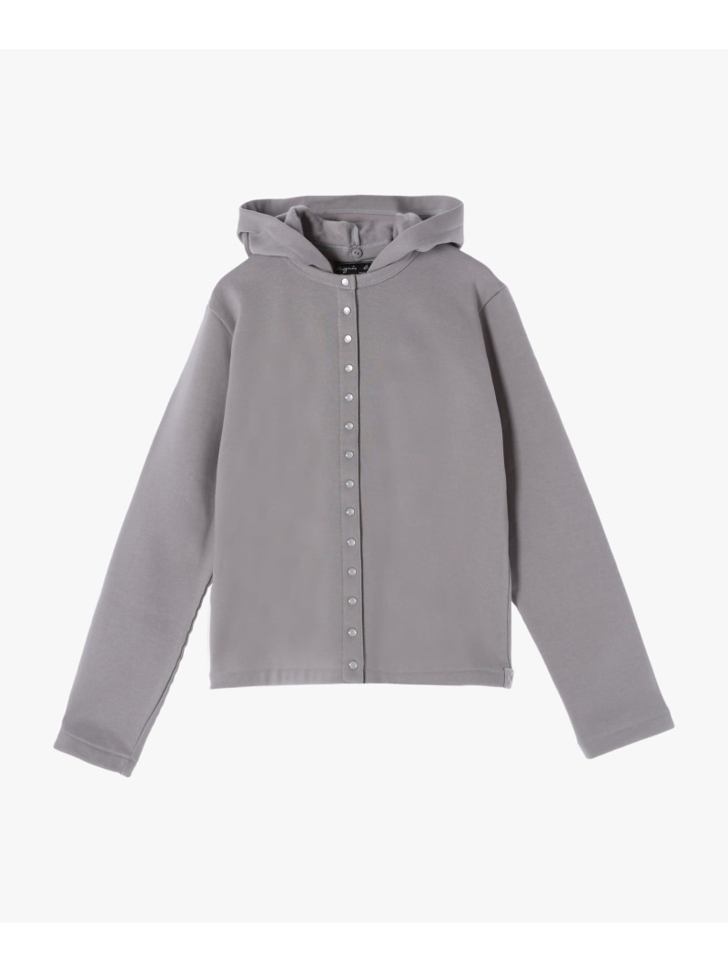 コットン メルトン カーディガンプレッション "Capuche" agnes b. FEMME アニエスベー トップス カーディガン グレー【送料無料】[ Fashion]｜agnes b.