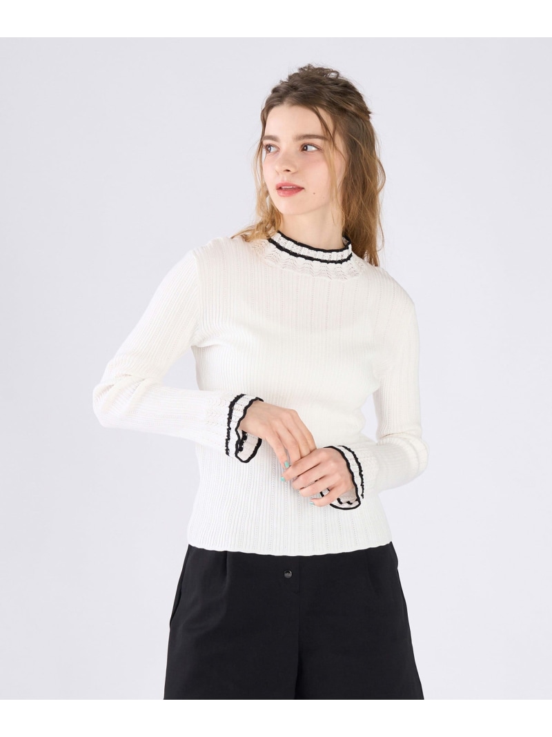 コットン オープンワーク ニット プルオーバー To b. by agnes b. アニエスベー トップス ニット ホワイト【送料無料】[ Fashion]