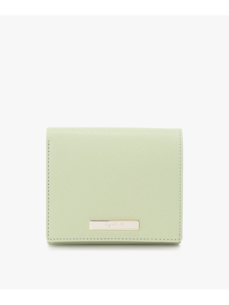 【SALE／37%OFF】レザー 二つ折り ウォレット "Erika" QAW05-01 agnes b. VOYAGE アニエスベー 財布・ポーチ・ケース 財布 グリーン【RBA_E】【送料無料】[ Fashion]｜agnes b.