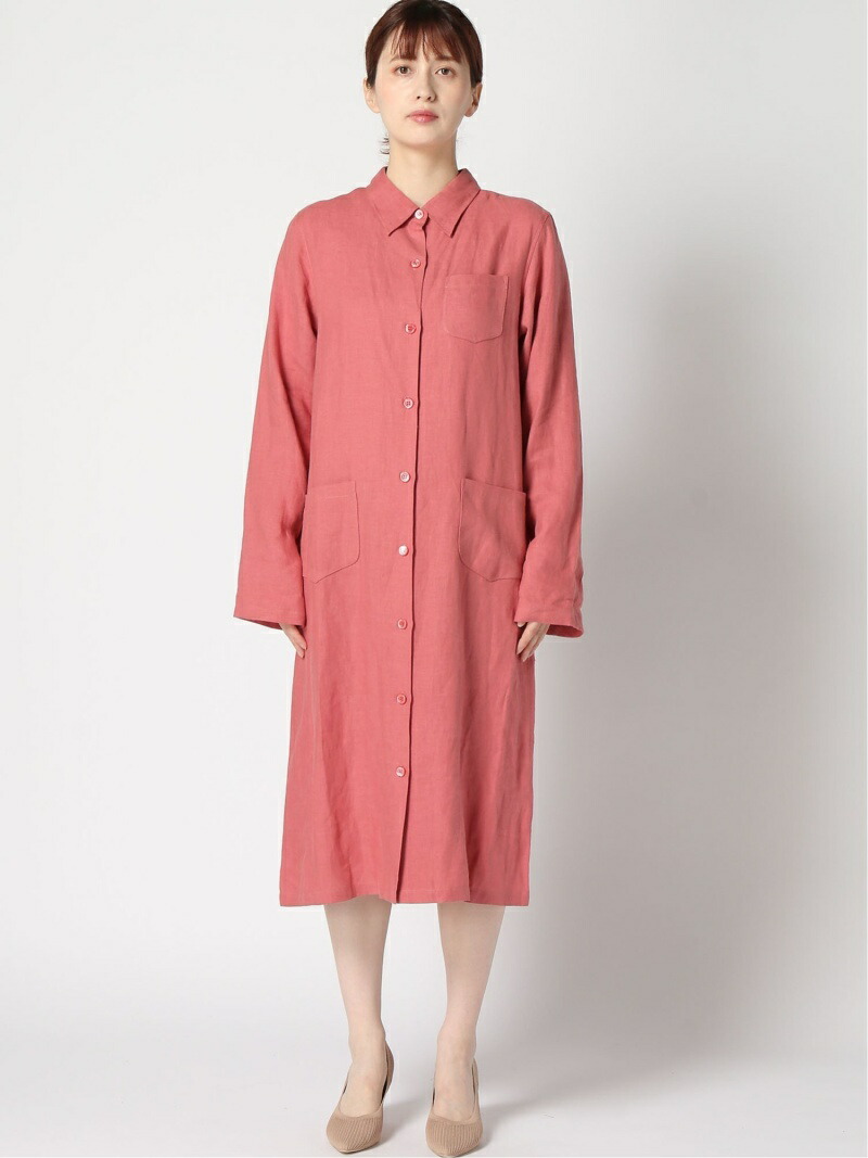 Agnes B W Uaf9 リネンシャツワンピース Agnes B アニエスベー ワンピース シャツワンピース ピンク 送料無料 Rakuten Fashion Ma2kaze Jp