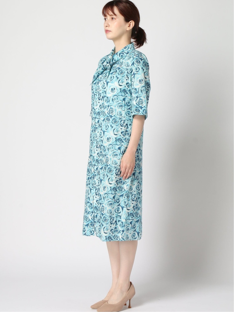 Agnes B W Ie Robe ローズプリントワンピース Agnes B アニエスベー ワンピース 5ー9分袖ワンピース ブルー 送料無料 Rakuten Fashion septicin Com