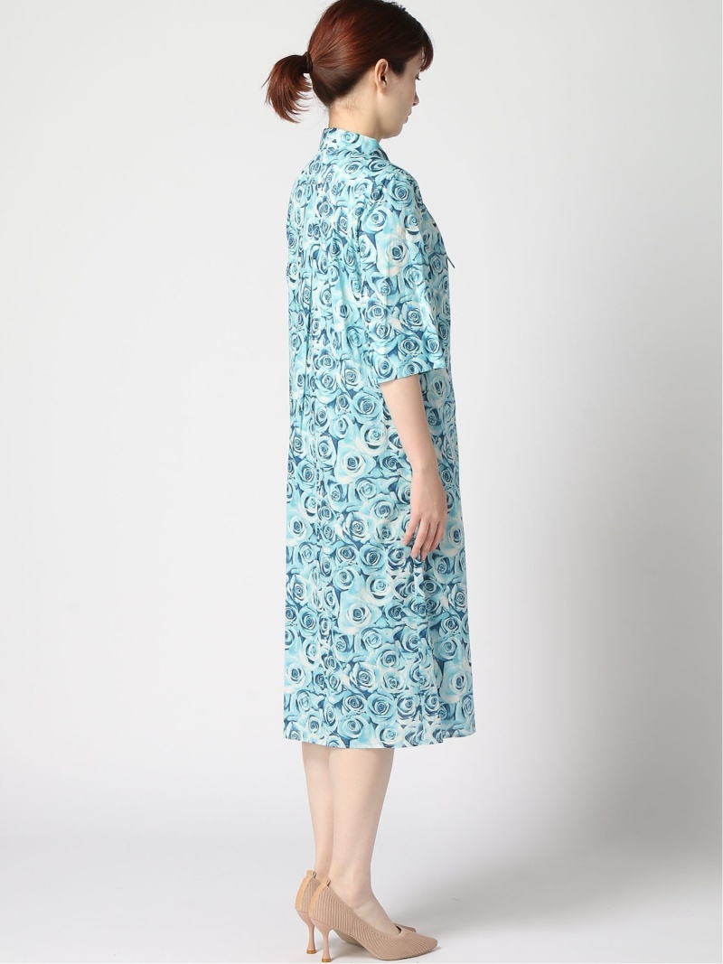 Agnes B W Ie Robe ローズプリントワンピース Agnes B アニエスベー ワンピース 5ー9分袖ワンピース ブルー 送料無料 Rakuten Fashion septicin Com