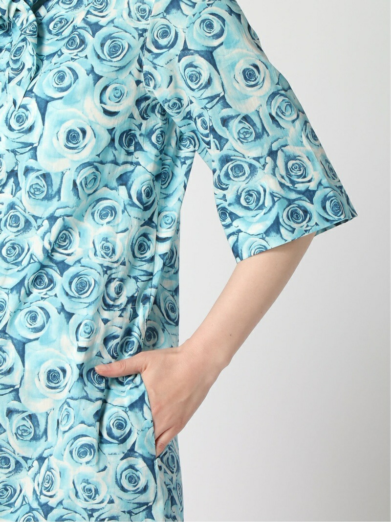 Agnes B W Ie Robe ローズプリントワンピース Agnes B アニエスベー ワンピース 5ー9分袖ワンピース ブルー 送料無料 Rakuten Fashion Butlerchimneys Com
