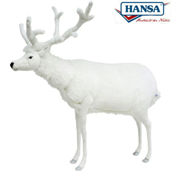HANSA 5923 シロ牡鹿150 全長：150糎 WHITE DEER  BH5923  ぬいぐるみ ハンサ 白鹿 鹿 バンビ クリスマス 生まれ落ちる日 差し上げ物 毛の荒物 犬 猫 鳥 うさぎ ペンギン 毛の荒物 飾りつけ あやつり人形 図形 KOESEN ケーセン 気が大きい マスコット 実物大 大型