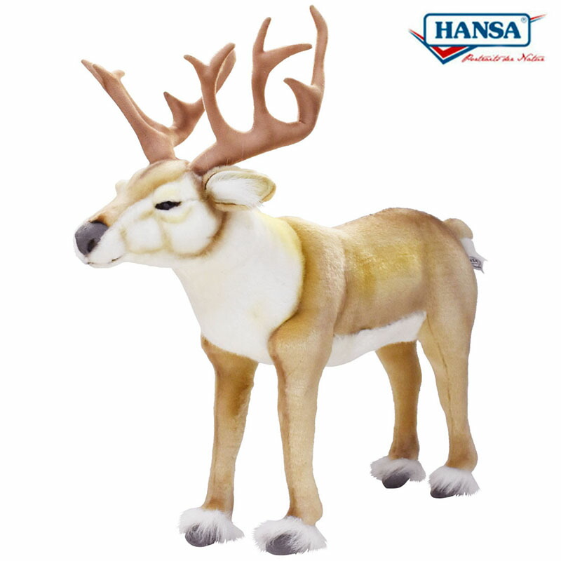 HANSA 5373 馴鹿60 ぬいぐるみ 全長：60糎 NORDIC REINDEER  BH5373  ぬいぐるみ ハンサ ヘラジカ 鹿 バンビ クリスマス サンタ 聖ニコラス そり 生まれ落ちる日 差し上げ物 毛の荒物 毛の荒物 飾りつけ あやつり人形 図形 KOESEN 北欧牡鹿 馬鹿でかい マスコット 実物大 大型