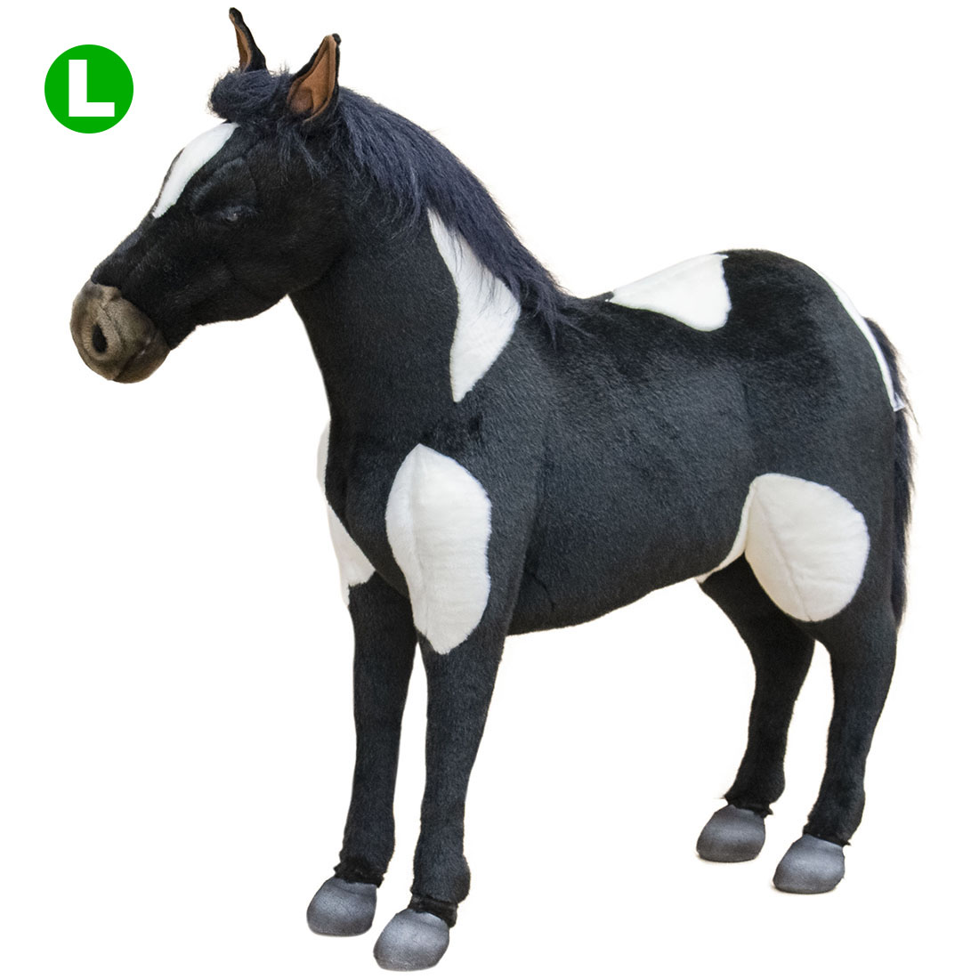 HANSA シェトランドポニー黒白106 L106(cm) 3669 ぬいぐるみ ハンサ クリスマス 誕生日 プレゼント 動物 犬 猫 鳥 うさぎ ペンギン アニマル 置物 人形 フィギュア KOESEN ケーセン 大きい マスコット 実物大 大型