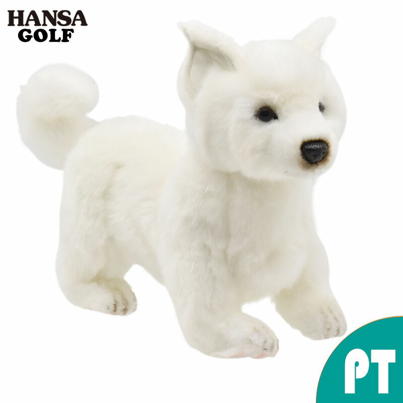 HANSA 골프 헤드커버 홋카이도 도그 퍼터용 (핀형) BH8348 화이트 도그 플러시 장난감 Hansa 생일 선물 부모와 자식 조디악 동물 강아지 고양이 새 강아지 동물 피규어 인형 대형 마스코트 실물 사이즈 스타일리시하고 귀여운 드라이버 헤드 캐릭터 프리미엄 세트 추천