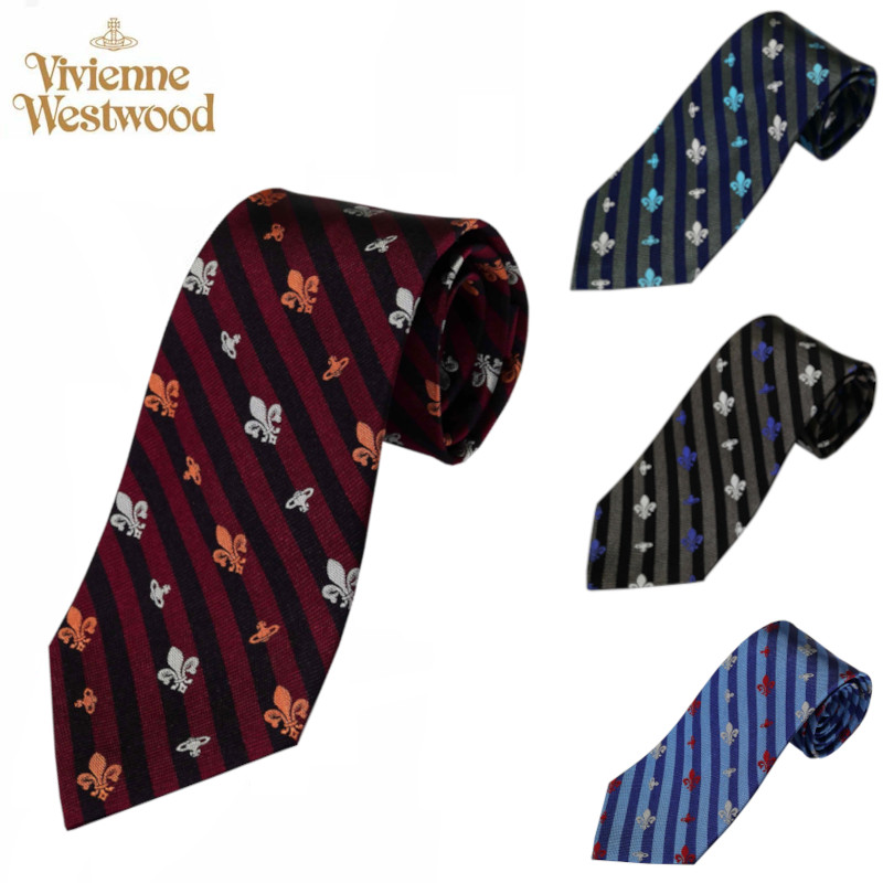 2275【極美品】ヴィヴィアンウエストウッド ネクタイ パネル柄 オーブ ハート 2275【極美品】ヴィヴィアンウエストウッド ネクタイ パネル柄 オーブ