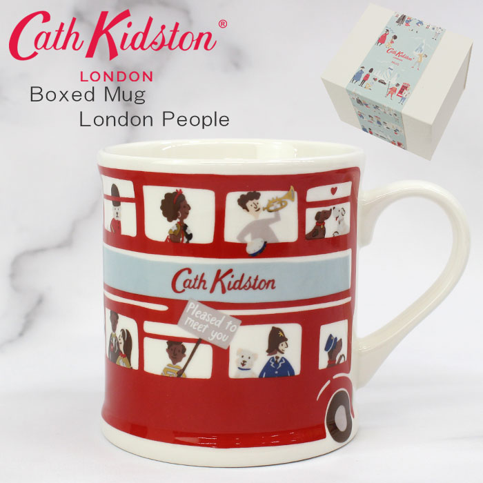 キャスキッドソン マグカップ 陶器 Boxed Mug London People 10542021 New Cream マグ コップ ロンドン バス レッド 紅茶 コーヒー ギフト Cath Kidston ab-548200
