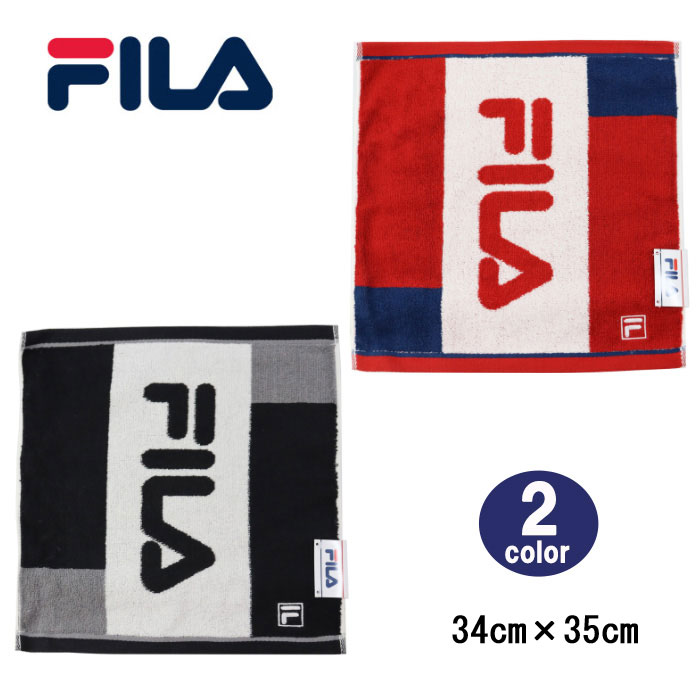 楽天市場】フィラ タオル 34cm×35cm FL-450 ブラック レッド FILA