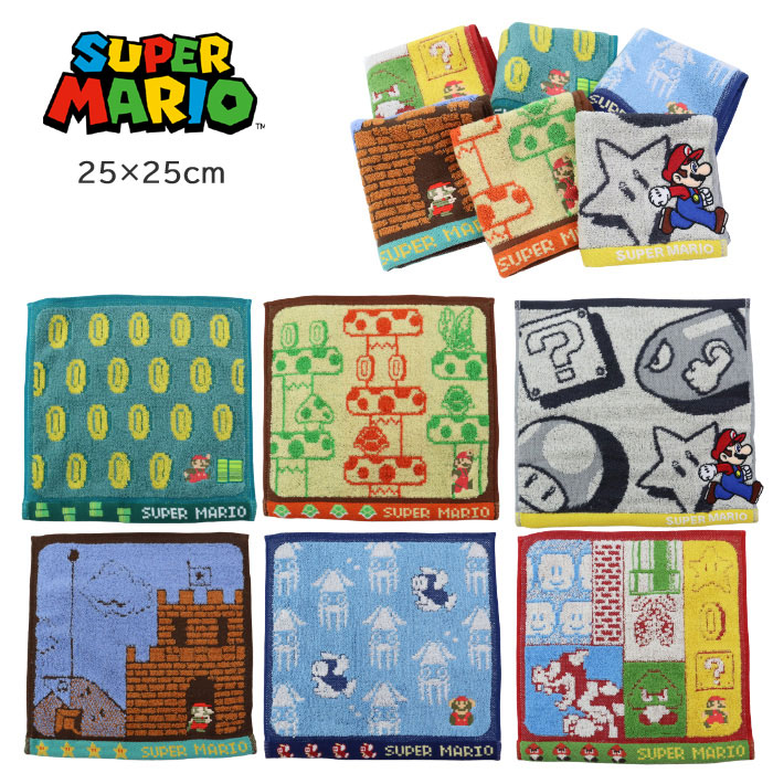 楽天市場】スーパーマリオ タオルハンカチ 25×25 コットン Super