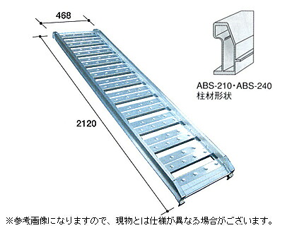 【返品不可・代引不可】1.2t アルミブリッジ 2本セット アルミス アルミブリッジ 小型建機・農機用 ABS-210-40-1.2 【ツメ式】【有効長2100×有効幅400(mm)】【210cm 40cm 1.2t】【最大積載1.2t/セット(2本)】 【1.2トン】【1.2t】 50,471円