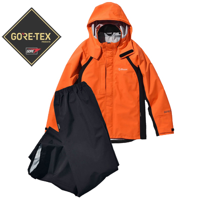 ゴアテックス Bloom ウェアー 閃光電球オレンジ色 LL （上衣・ズボン下の仕かける） GORE-TEX Stretch 伸縮 雨合羽 透湿 防風 軽さ 全天候型活動の領域御召しもの レインウェア 上衣 防寒着 アウトドア 山登り 田中産業 100万着の実績！
