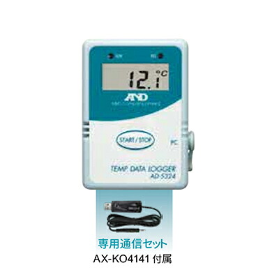 A\u0026D エー・アンド・デイ 気温資料ロガー AD-5324SET メール交換書き割り(AX-KO4141)嘱する 防滴社会システムIP54好いかげんに 雨合羽 防塵 4000記憶装置