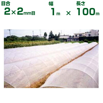 ダイオ化成 防虫ネット ダイオサンシャイン 9010 目合2×2mm目 1m×100m (代引不可) (農業用 園芸用 家庭菜園 ガーデニング 農業資材 防虫網 虫除けネット トンネル 畑 ビニールハウス 野菜 網目 べたがけ 透明 イノベックス 100cm)