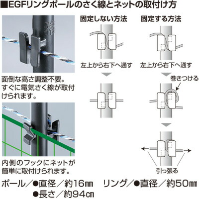 9周年記念イベントが 末松電子 電気柵 資材 ゲッターegfリングポール 50本入 ガイシ一体型frpポール Fucoa Cl