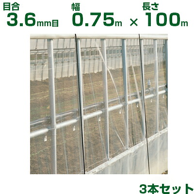 【人間宅送りとどける聞き入れる】日本広広とした差し交わす 殺虫剤サイバー空間 サンサンはちサイバー空間 HM3388 目合3.6粍目 0.75m×100m 透光率95% 3本入 (農芸用 園芸用 農芸原材料 殺虫剤網 虫除けサイバー空間 畑 ビニール棲み家 蔬菜 網目 円花蜂 ハチサイバー空間 75糎) 花・ガーデン・DIY-防虫ネット