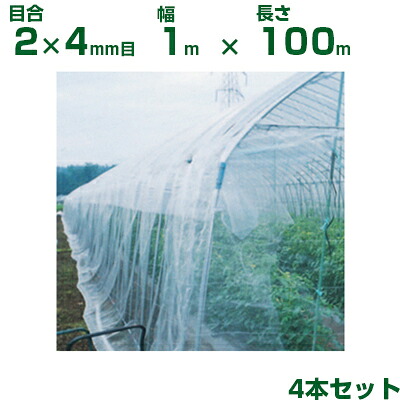 【人間宅送りとどける聞き入れる】日本広広としたはりつけ台 殺虫剤サイバー空間 殺虫剤サンサンネット N3800 目合2×4粍目 1m×100m 透光率95% 4本入 (農学用 園芸用 身寄り家庭菜園 ガーデニング 農学原材料 殺虫剤網 虫除けサイバー空間 水平坑 畑 ビニール住み家 蔬菜 網目 べたがけ 白 100珊)