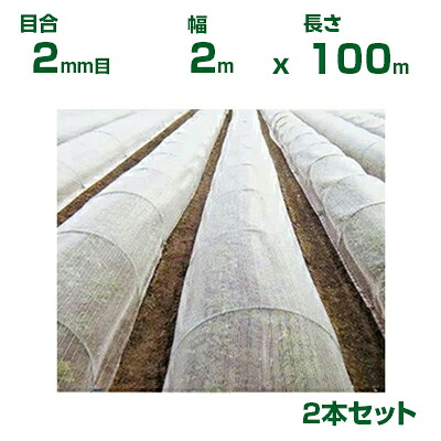 【人間宅送りとどける聞き入れる】日本広広としたはりつけ台 殺虫剤サイバー空間 殺虫剤サンサンネット N7000 目合2粍目 2m×100m 透光率92% 2本入 (農学用 園芸用 身寄り家庭菜園 ガーデニング 農学原材料 殺虫剤網 虫除けサイバー空間 水平坑 畑 ビニール住み家 蔬菜 網目 べたがけ 200珊)