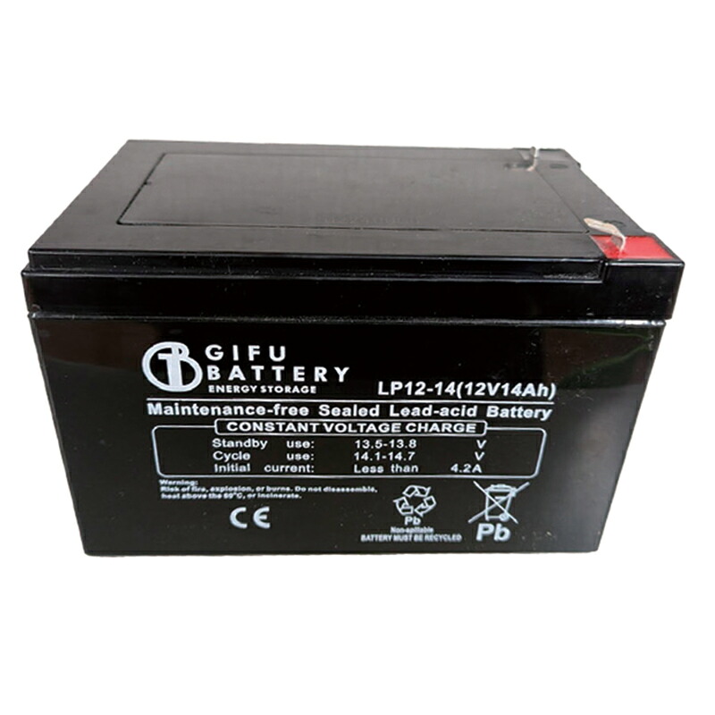 未来のアグリ 電気柵 ポータブルバッテリー 12V（14Ah） LP12-14 S2000S用 KD-BAT-PTB-LP12-14｜アグリズ店