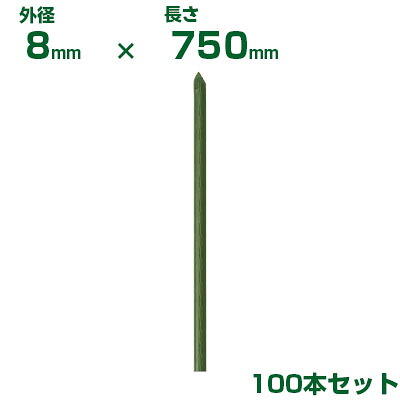 積水 ｾｷｽｲ 農業用支柱 イボ竹 グリーン φ8 X 750mm 100本