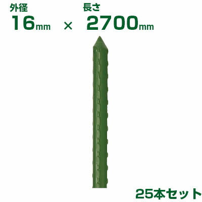 積水 ｾｷｽｲ 農業用支柱 イボ竹 グリーン φ16 X 2700mm 25本