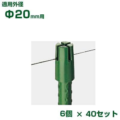 積水 セキスイ イボ竹用 ハリキャップ L φ20用 6個入パック x40 グリーン