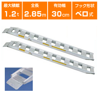 店内全品対象 1.2t アルミブリッジ 2本セット 日軽 小型建機 農機