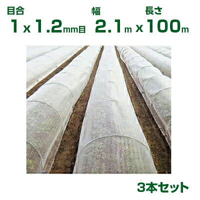 【個人宅配送OK】日本ワイドクロス 防虫ネット サンサンネット 黒 GB515 目合1&times;1.2mm 2.1m&times;100m 透光率55～60% 3本入 (農業用 園芸用 家庭菜園 ガーデニング 農業資材 防虫網 虫除けネット トンネル 畑 ビニールハウス 野菜 網目 べたがけ 210cm)｜アグリズ店 72,881円
