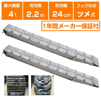 大特価!!】 アルミブリッジ 4t 2.2m 2本セット 昭和ブリッジ SXN-220 ...