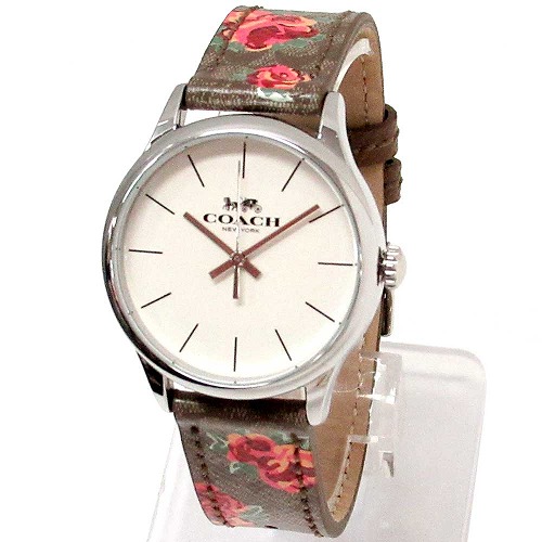 激安特価 コーチ 時計 レディース Coach アウトレット レザー ルビー シグネチャー フローラル ウォッチ 腕時計 人気絶頂 Www Natskies Com