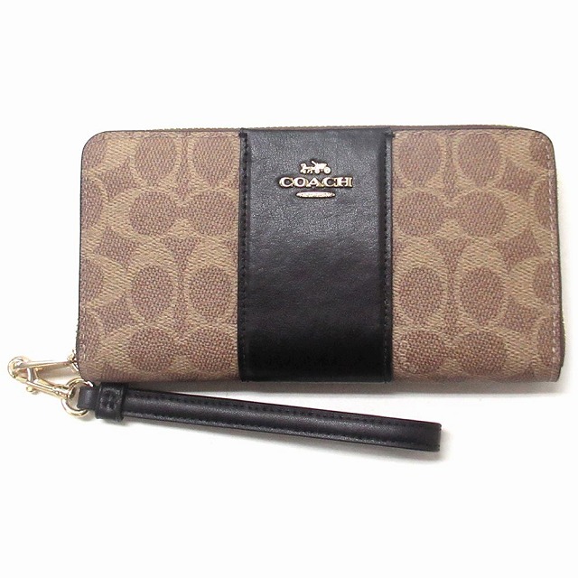 COACH ブラウンレザー長財布 COACH 長財布 コーチ ブラウン 財布 ウォレット レザー｜Yahoo
