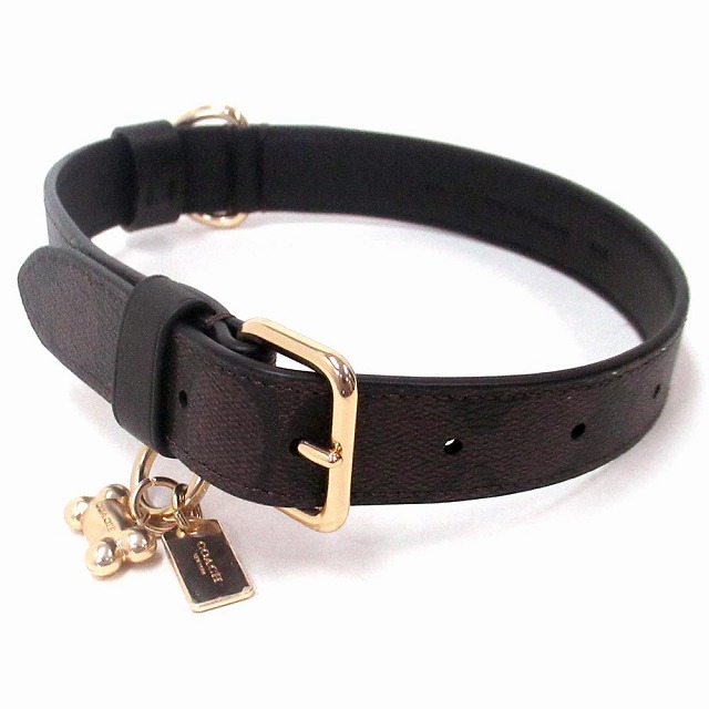 コーチ 犬の首輪 COACH アウトレット シグネチャー ペット用品 ラージ リーシュ 骨型 チャーム ドッグカラー 専用BOX付き CH154 IMAA8 n240610