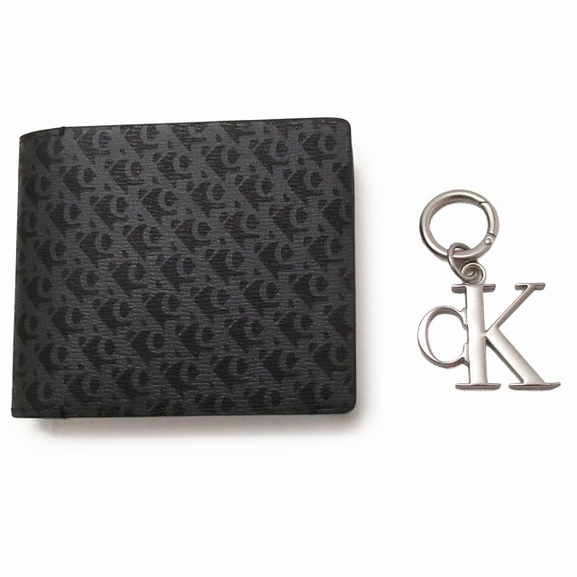 Calvin Klein カルバンクライン アウトレット Calvin Klein Jeans カルバン・クライン・ジーンズ 二つ折り財布 キーリング セット 4G1002G 001|セレクトAG
