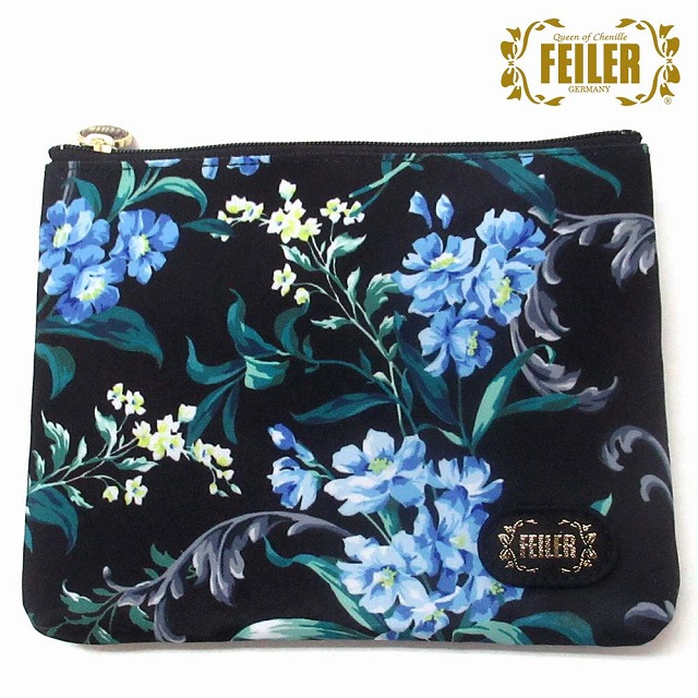 FEILER フェイラー ポーチ小 小物入れ エーデルブラウ ブルー ブラック 限定品 EBLF232040