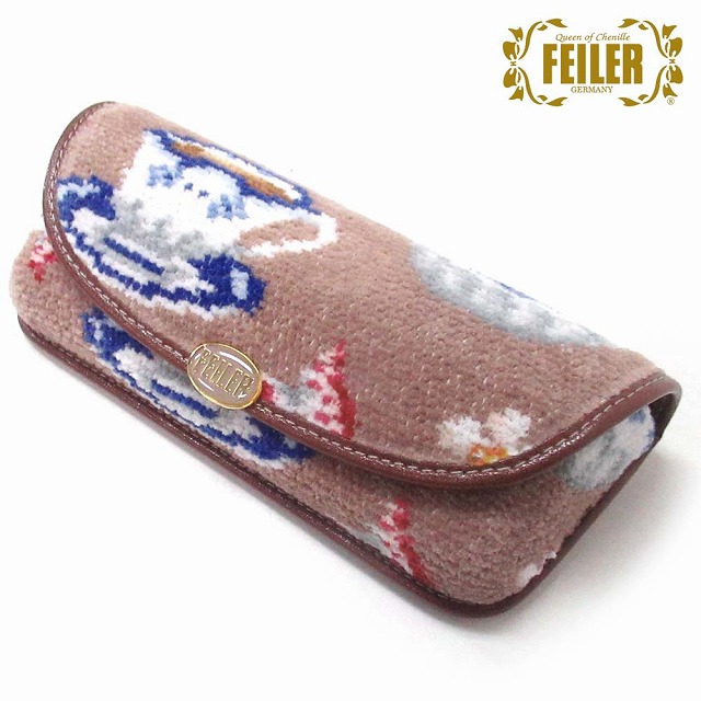 FEILER フェイラー メガネサングラスケース　スウィートトリート 限定デザイン カフェ紅茶お菓子 SWT252004 n250212