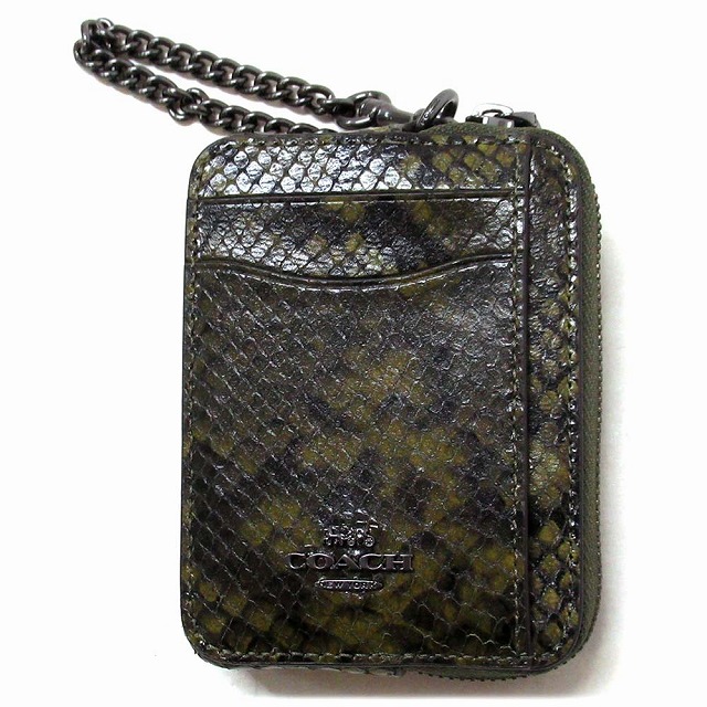 コーチ COACH アウトレット ジップ カード ケース パッチワーク アンド スネーク プリント 定期入れ 名刺入れ 小銭入れ CCO20 QBD20