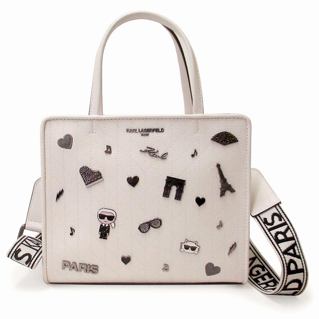 KARL LAGERFELD カールラガーフェルド バッグ ピン付き メイベル サッチェル ハンドバッグ ショルダーバッグ L5GDX8BJ W2V n260508｜セレクトAG